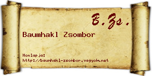 Baumhakl Zsombor névjegykártya